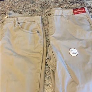 2 pairs of Faded Glory kaki pants
